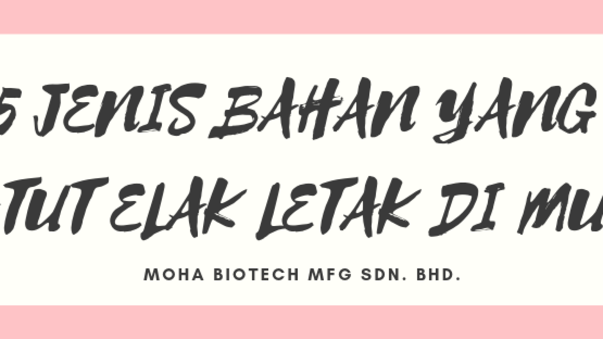 5 benda basic yang patut elak letak di muka